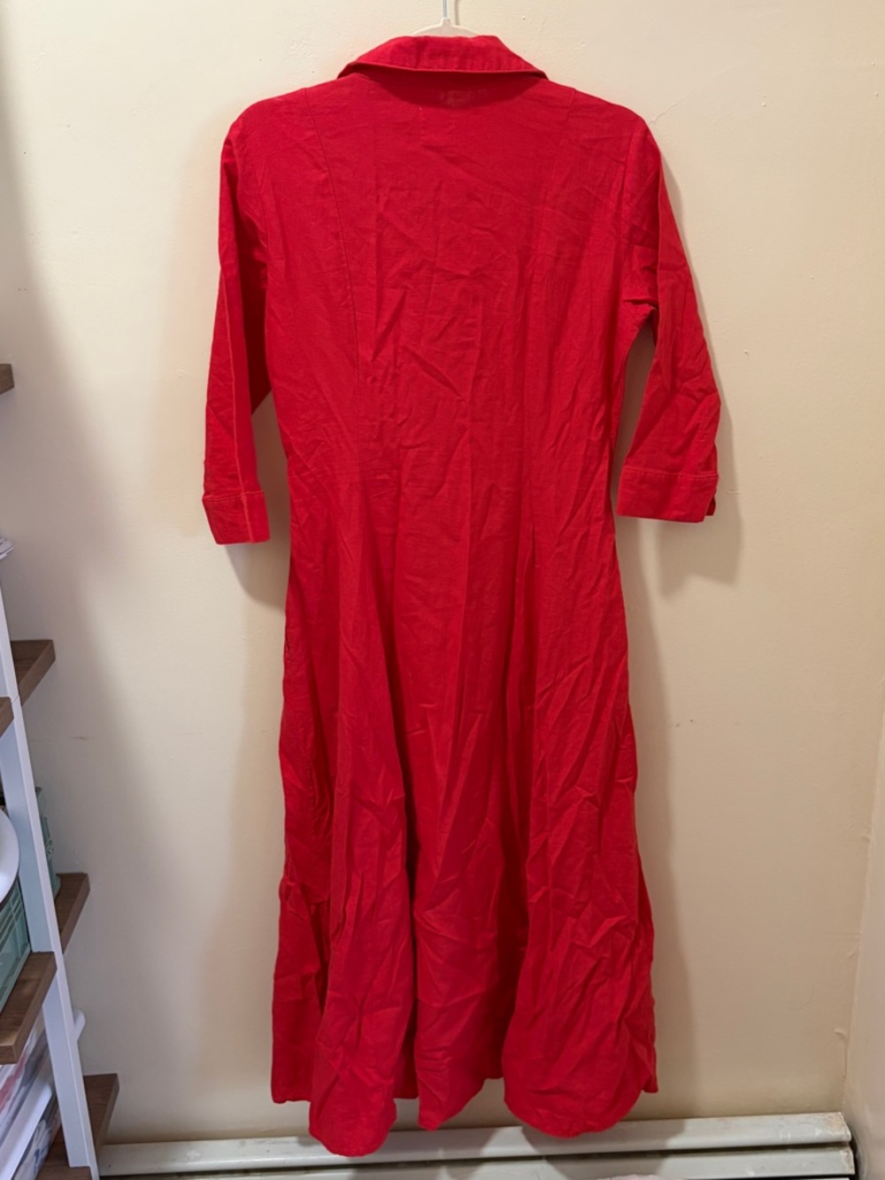 joie red linen blend midi maxi dress - Picture 6 of 6